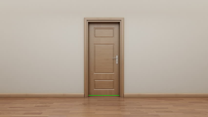 Enfilade, opening the door to the outside.Green screen. Royalty-Free Stock Footage #10095662