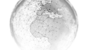 Digital world globe - 3D rendering of a technology connected data network. Seamless loop - Powered by Shutterstock - Get 15% off with code: PIKWIZARD15