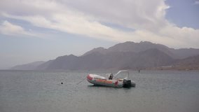 Sinai beach and kite surfers 4k footage