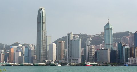 Victoria Harbour, Hong Kong 07 April 2018:- Hong Kong landmark in the city