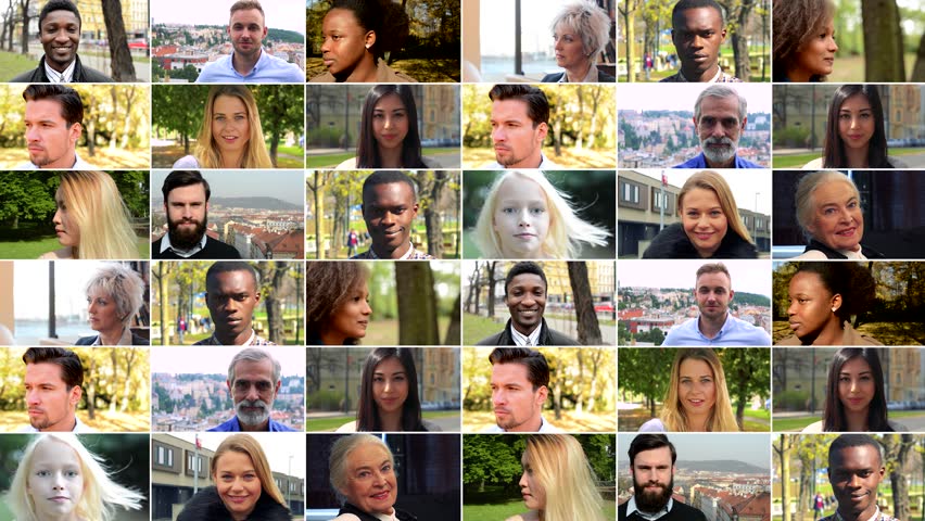 4K compilation (montage) - group of people smile at the camera in various environments | Shutterstock HD Video #1009594274