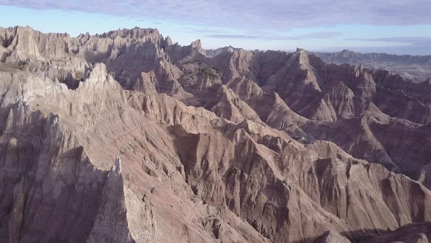 Badlands Badlands National Park Spring Topography Erosion Gullies Canyons Disected Landform Pan Aerial