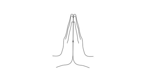 2d animation namaste hands and lotos. Seamless loop animation

