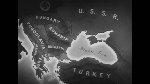 CIRCA 1941 - Admiral Miklos Horthy de Nagybanya, King Michael and King Boris surrender Hungary, Romania and Bulgaria to the Nazis during World War 2.