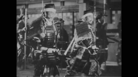 CIRCA 1940s- Samurai warriors battle against the Chinese and Koreans, and Emperor Hirioshi dies.