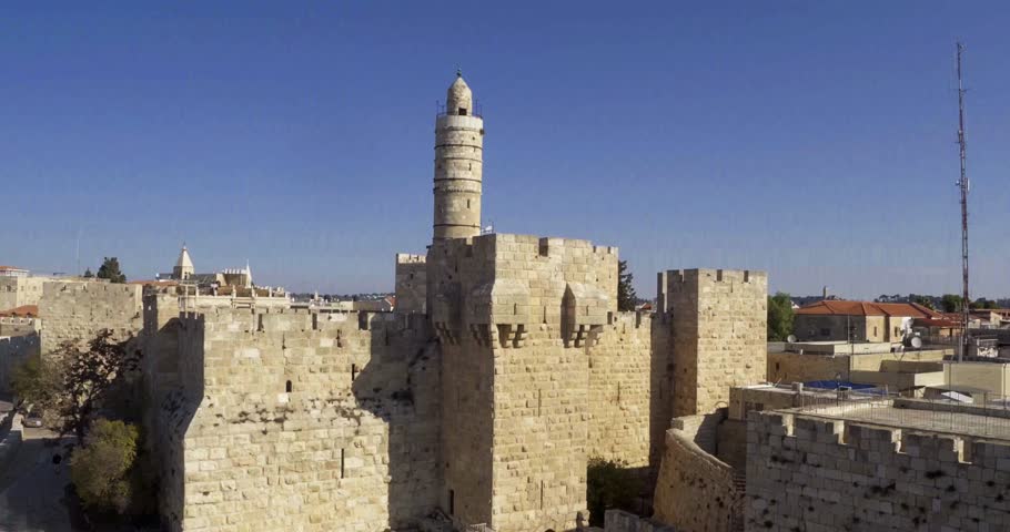 Aerial drone Israel Jerusalem David