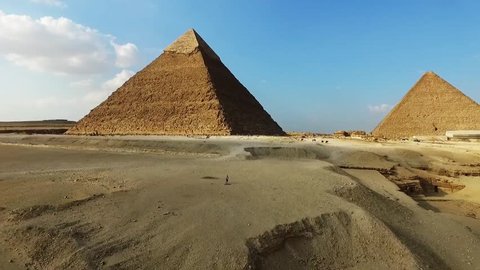 aerial landscape of egypt pyramid. historical building.