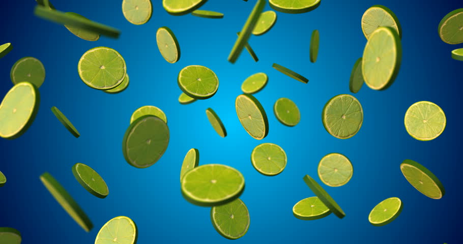 lime slices falling