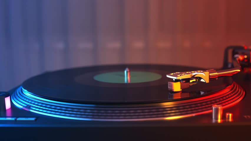 Vinyl Record Player Turntable Close Up Arkivvideomateriale 100 Royaltyfritt Shutterstock