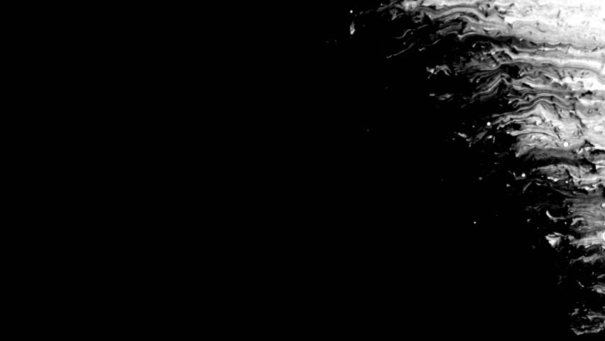 Black ink spreading on white background with an amazingly detailed bleed effect. This footage can be used as a transition or reveal for your photo and video slideshows