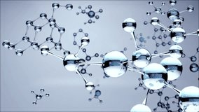 Floating glass molecular structure with animated chemical formulas, icons and abstact elements of digital HUD interface on light background. Rotating parts of the human body, brain, heart, skeleton. - Powered by Shutterstock - Get 15% off with code: PIKWIZARD15