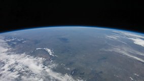 Outer space Earth view from the ISS as it passes above across USA. Elements of this image furnished by NASA on MAY 6, 2017