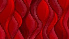 Bright red abstract silk wavy pattern motion design. Seamless looping. Video animation Ultra HD 4K 3840x2160