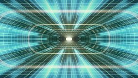 In out flight through VR neon GREEN grid BLUE lights cyber tunnel HUD interface motion graphics animation background new quality retro futuristic vintage style cool nice beautiful video foota - Powered by Shutterstock - Get 15% off with code: PIKWIZARD15