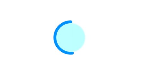 Magnifying glass search icon in and out animation blue