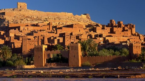 Ksar of Ait-Ben-Haddou, Morocco. Fortified village, great example of Moroccan earthen clay architecture.