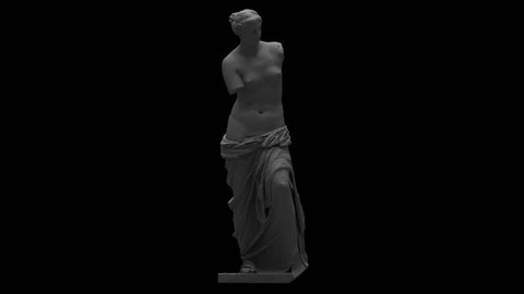 3D rendering of a venus statue with lighting simulation