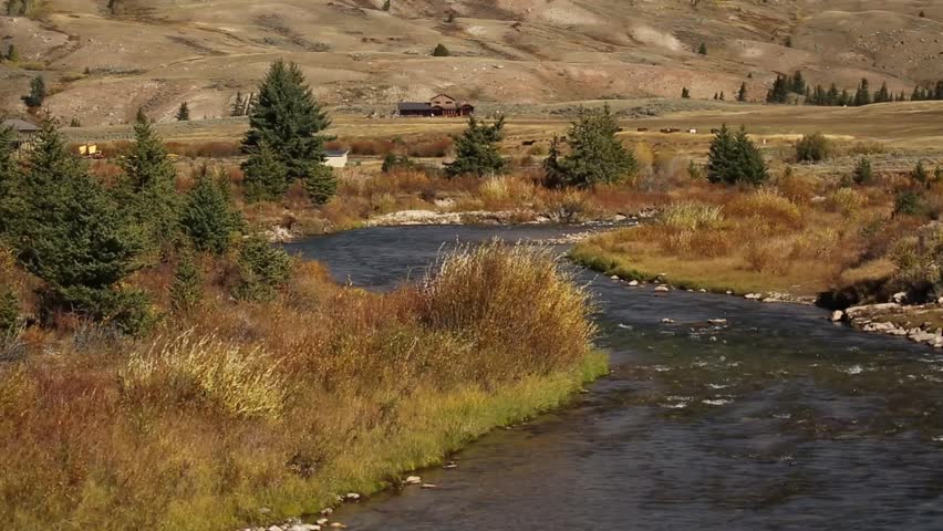 Trip to Yellowstone, USA. Beautiful nature and landscape full of mountains, hills, rivers, meadows and forests. 
