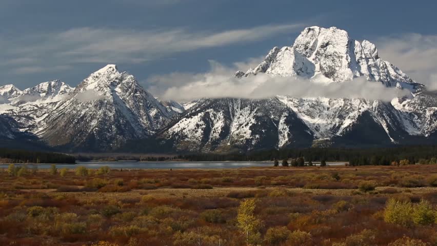 Trip to Yellowstone, USA. Beautiful nature and landscape full of mountains, hills, rivers, meadows and forests. 