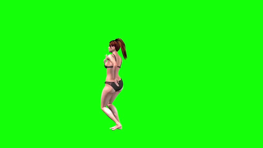 girl lingerie dances green screen side: videoclip de stoc (100% royalty fre...