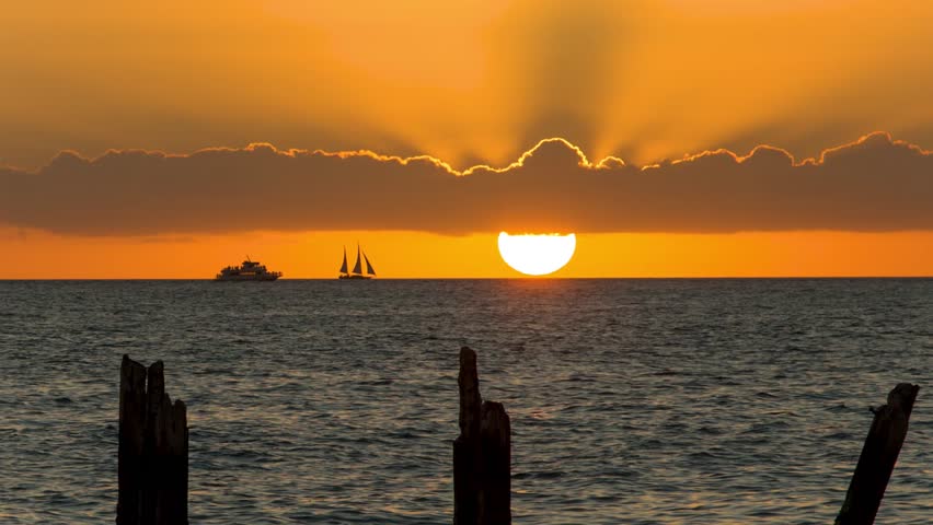 Sunset over the sea at Key West, Florida