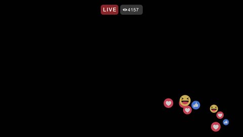 Editorial Animation: Facebook live mobile interface screen animation. with alpha.