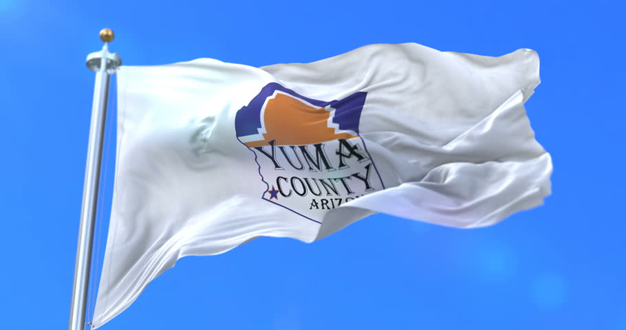Flag of Yuma county, state of Arizona, in United States - loop