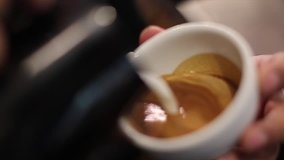 coffee latte art make by barista 