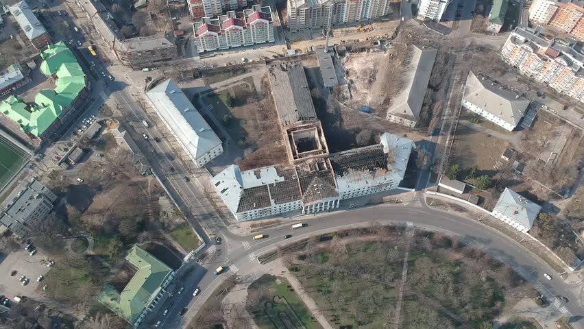 Aerial view on Poltava city in eastern Europe, Ukraine
