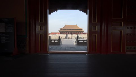Beijing, China - Mar 16, 2018: 4k video of Forbidden City in Beijing