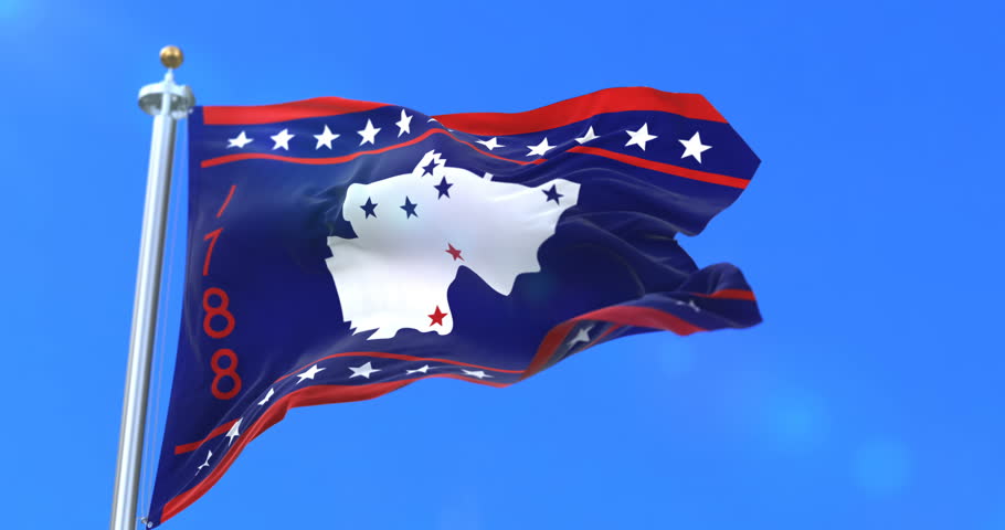 Flag of Washington county, state of Ohio, in United States - loop