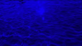 Abstract blue background with animation of moving wave energy. 