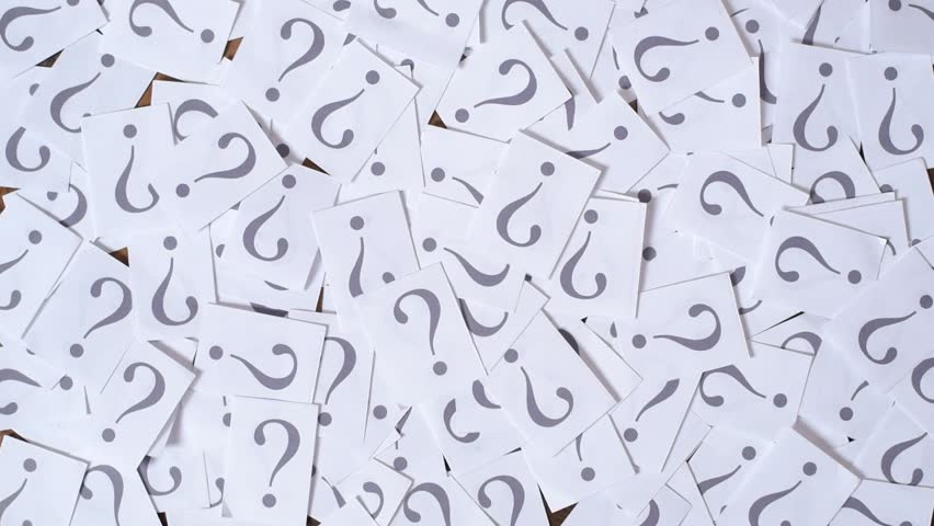 colorful papers with QUESTION MARK fall on white background of QUESTION MARK. Diversity, questions, mystery and problem concept Royalty-Free Stock Footage #1009832936