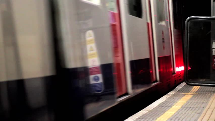 London Underground Train leaving the platform