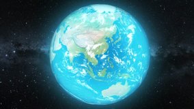 Rotating Earth and zoome in to USA I Beautiful earth globe rotating and zooming on United States of America stock video in 4K