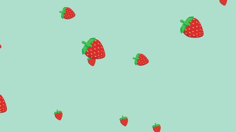 Red strawberry motion graphic background