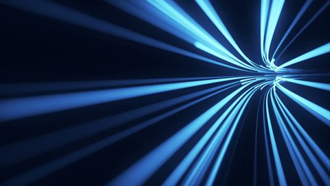 Abstract background with animation moving of lines for fiber optic network. Magic flickering dots or glowing flying lines. Animation of seamless loop.