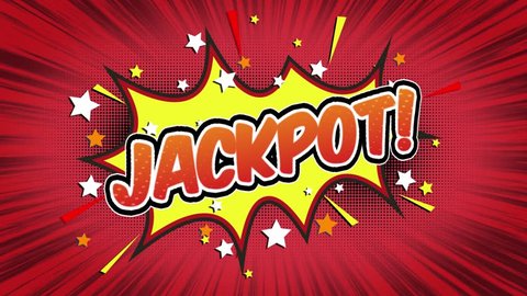 Jackpot Word Retro Cartoon Comic Bubbles Popup Style Expressions Colored Bomb and Smoke Strip Dotted and red Speed Radial line Seamless loop Animation black / green screen 4k doodle background.64