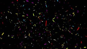 Realistic Multicolored Confetti Bottom_Center_Rectangle Shape Gunshot Popper Explosions Shooting Falling black/green background. Wedding, Birthday, Celebration, Carnival, Party or Holiday.4k - Powered by Shutterstock - Get 15% off with code: PIKWIZARD15