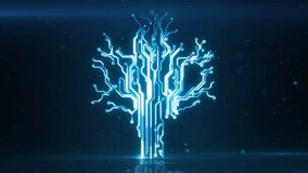 Blue abstract circuit board electronic hi-tech growing tree - Powered by Shutterstock - Get 15% off with code: PIKWIZARD15