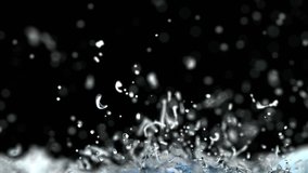 Screen is being filled with the pouring water or some blue liquid 3D slow motion animation with alpha matte, warning: very shallow depth of field !! - Powered by Shutterstock - Get 15% off with code: PIKWIZARD15