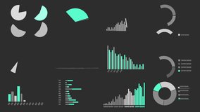 Various Animated Infographics Charts as HUD head-up display  with alpha channel included for Luma mate. Technology, Science, Data Analysis, Business, Finance or Economy background use. - Powered by Shutterstock - Get 15% off with code: PIKWIZARD15