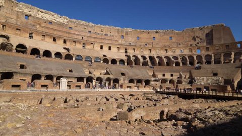 ROME, ITALY - OCTOBER 23rd: Interior view of the ancient Roman Colosseum in Rome, Italy on October 23rd, 2017.