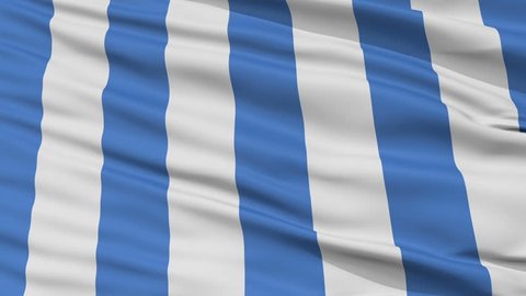 Mar del Plata closeup flag, city of Argentina, realistic animation seamless loop - 10 seconds long