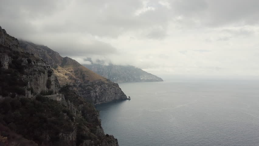 Drone over Amalfi Coast. Beautiful coastline, cliffs, green trees and Mediterranean sea. Video shot in 4K with a DJI Mavic Pro. 8