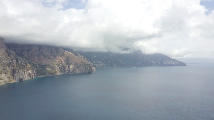 Drone over Amalfi Coast. Beautiful coastline, cliffs, green trees and Mediterranean sea. Video shot in 4K with a DJI Mavic Pro. 5