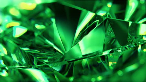 Close-up of slow rotate green diamond. Loopable, beautiful background. (4K,ultra high definition 2160p)