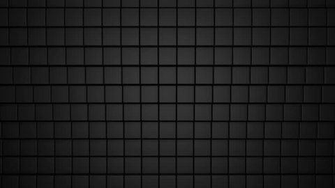 3D animation - Abstract background of black cubes with wave movement