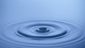 Slow motion Water drop splash into calm water - shot with ultra high speed camera