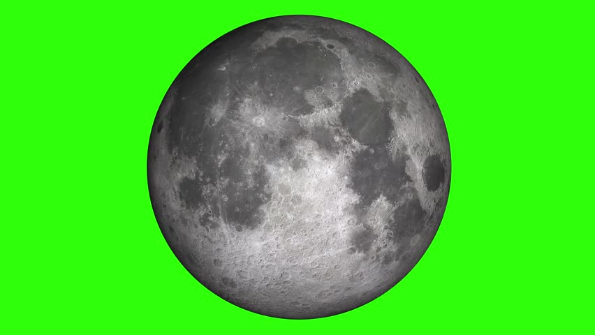 Natural satellite of the World: Moon, Luna, Lunar. Beautiful texture and moonlight in green screen. Moon is rotating. Royalty-Free Stock Footage #1009976456